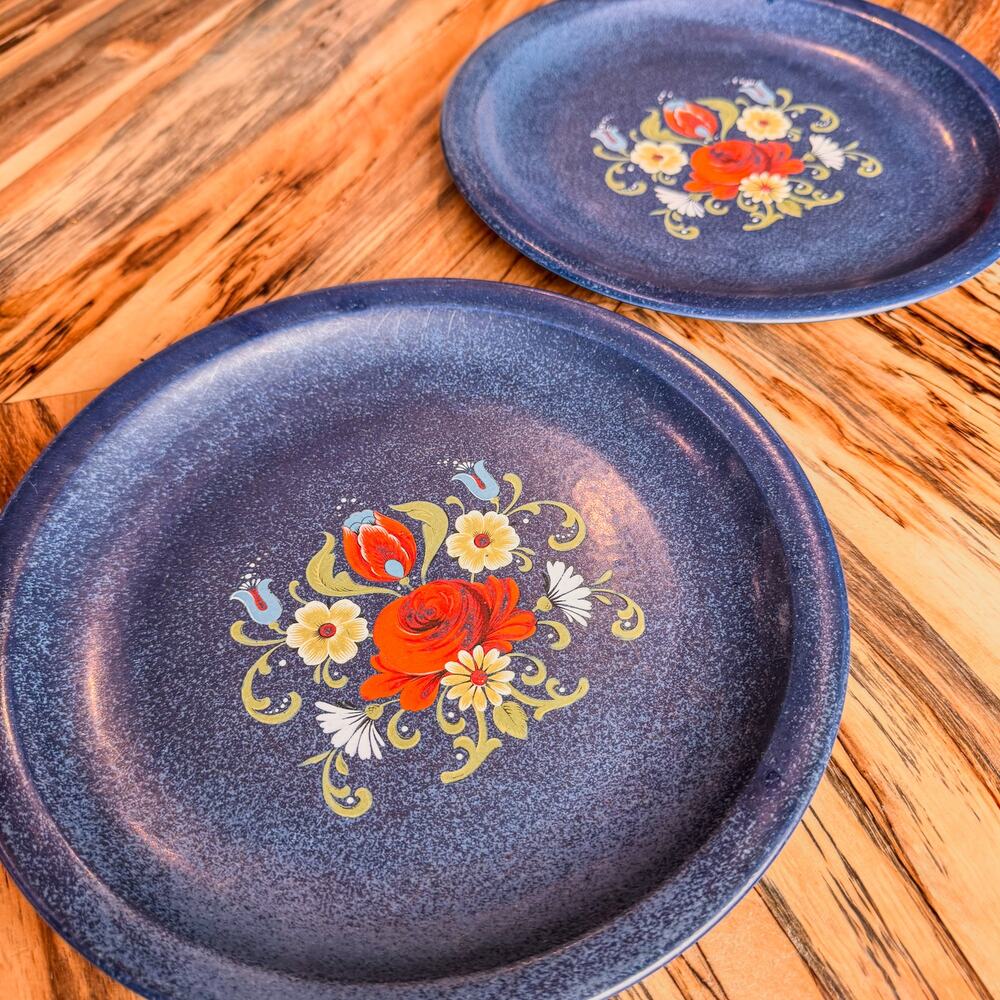 Pair of Vintage Winterling Bavaria Dinner Plates-Traditional Folk Art Floral